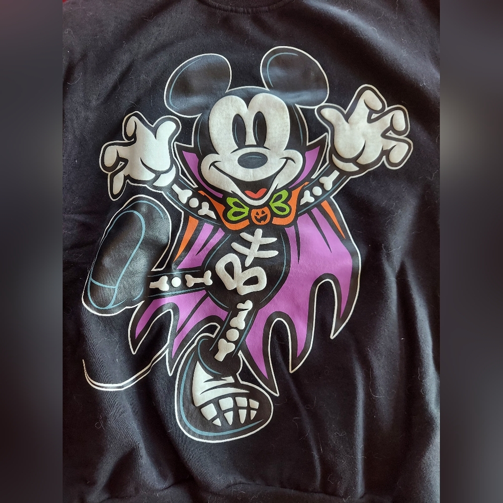 Disney Mickey Mouse Skeleton Vampire Graphic Hall… - image 2